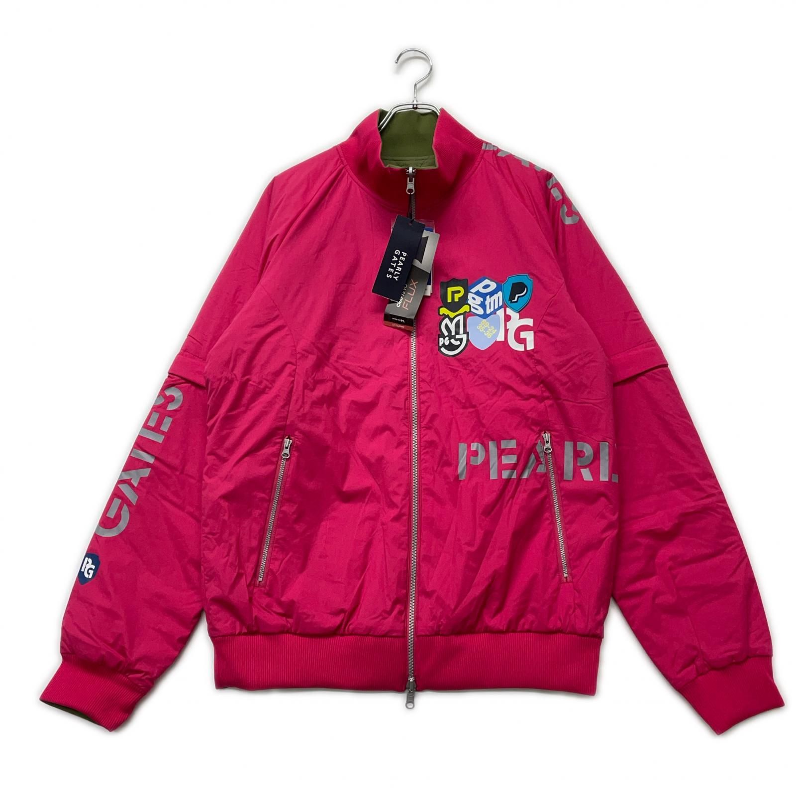 メンズ パーリーゲイツ PEARLY GATES ブルゾン 6 LL ピンク カーキ 中綿入り リバーシブル