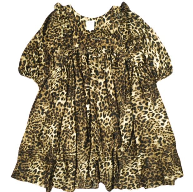 RhodolirioN ロドリリオン 22SS Leo Frill Mini Dress レオパードフリルミニドレス KM707 1 Leopard ヒョウ柄 ワンピース ネペンテス トップス g21754