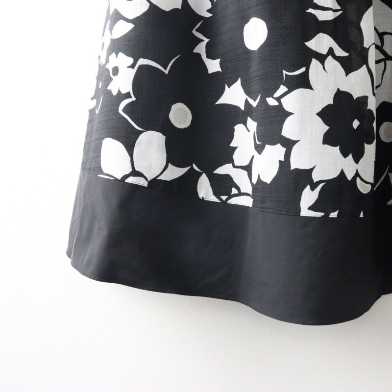 美品 2025SS エムズグレイシー M'S GRACY モノトーンフラワー タック入