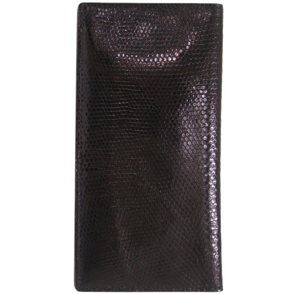 新品同様 カミーユフォルネ リザード ブラック 長財布 黒 1007 Camille
