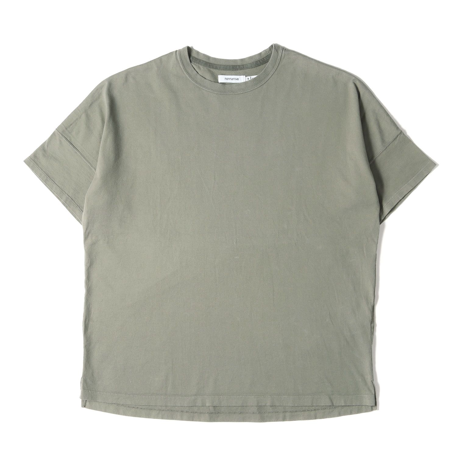 NONNATIVE ノンネイティブ Tシャツ サイズ:2 22W/23S オーバーダイ加工 クルーネック 半袖 ドルマンスリーブ Tシャツ CLERK S/S TEE COTTON JERSEY OVERDYED セメント トップス カットソー ブランド