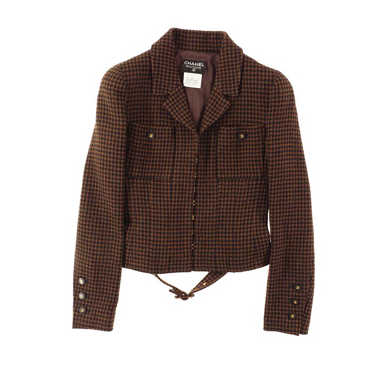 CHANEL シャネル スーツ ココボタン 千鳥柄 ツイード - メルカリ 