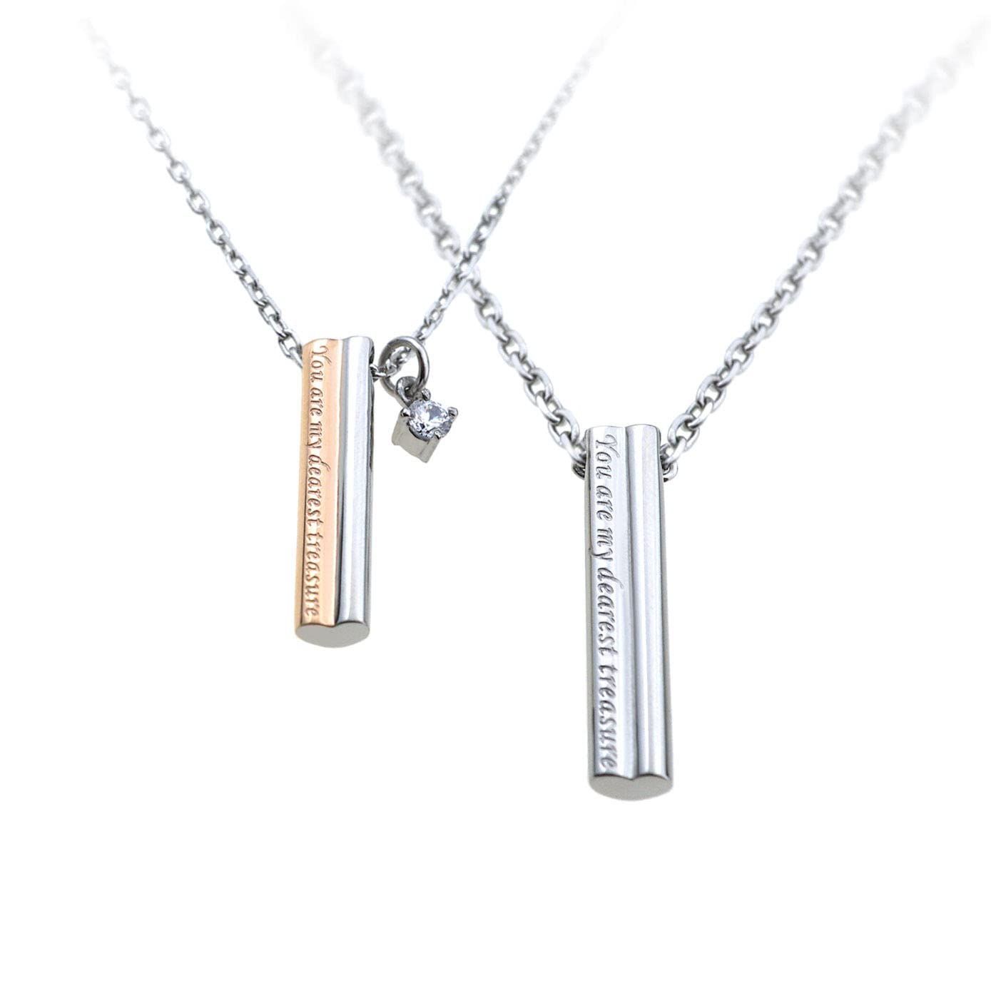 Petit Jewel YU-NA 隠れハート ペアネッス 2個セット ステンレス 316L メンズ レディース カップル プレゼント 記念日 クリスマス