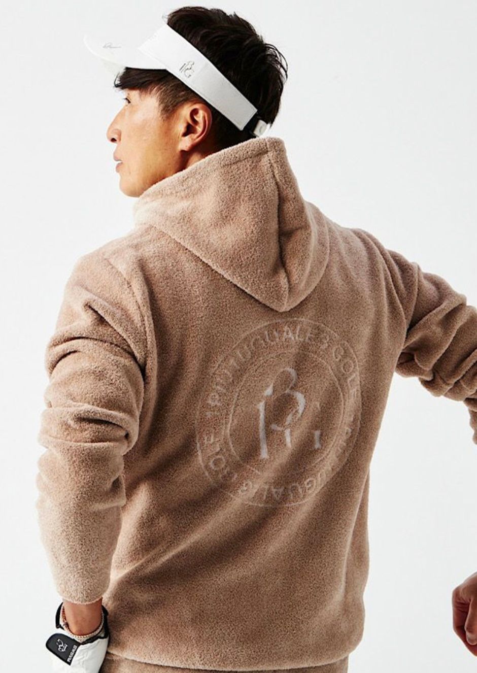 未使用 1PIU1UGUALE3 GOLF×戸賀敬城 3 ブラウン BC LOGO SHAGGY PARKA