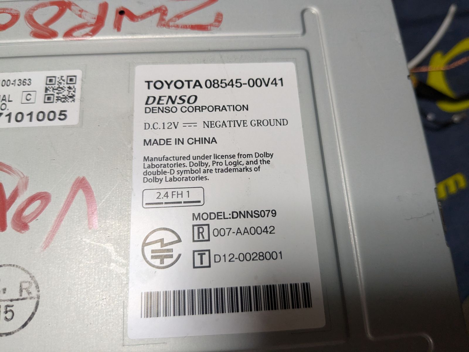 トヨタ　純正ナビ 08545-00V41 DENSO 2021年 トヨタ純正ナビ TOYOTA DENSO 08545-00V41 DNNS079 - メルカリ