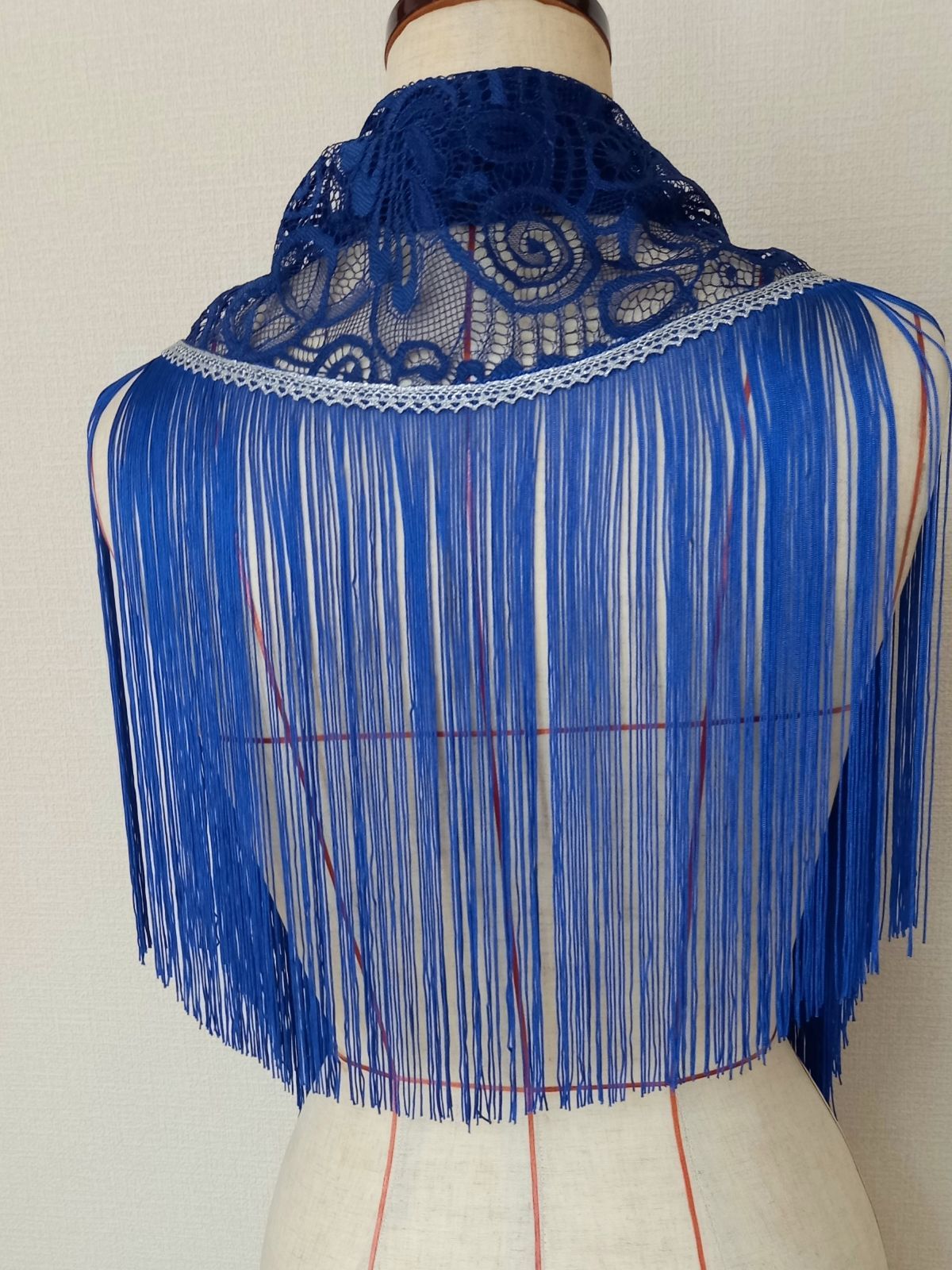 再販]［新品］レースシージョ青系/フラメンコ衣装 シージョ ショール