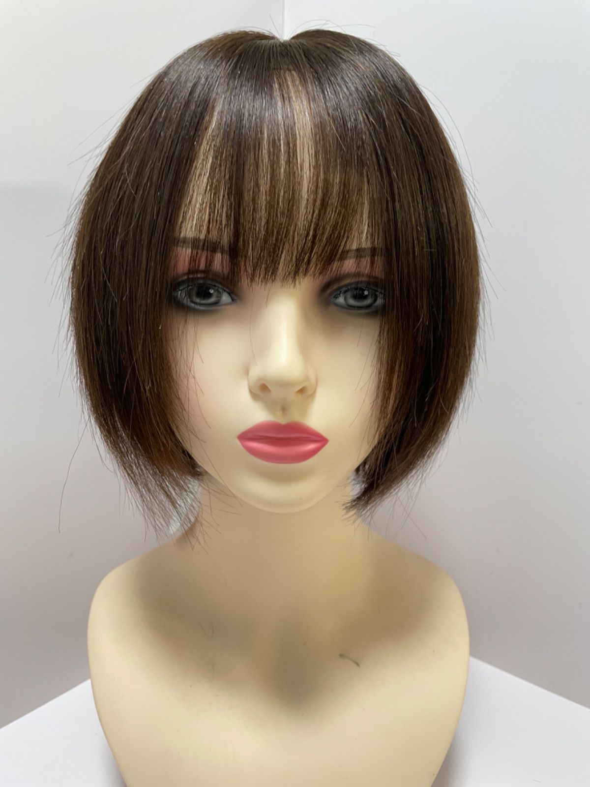 人毛ウィッグフルウィッグ医療ウィッグ人毛100%ゆるふわボブ カール 人毛