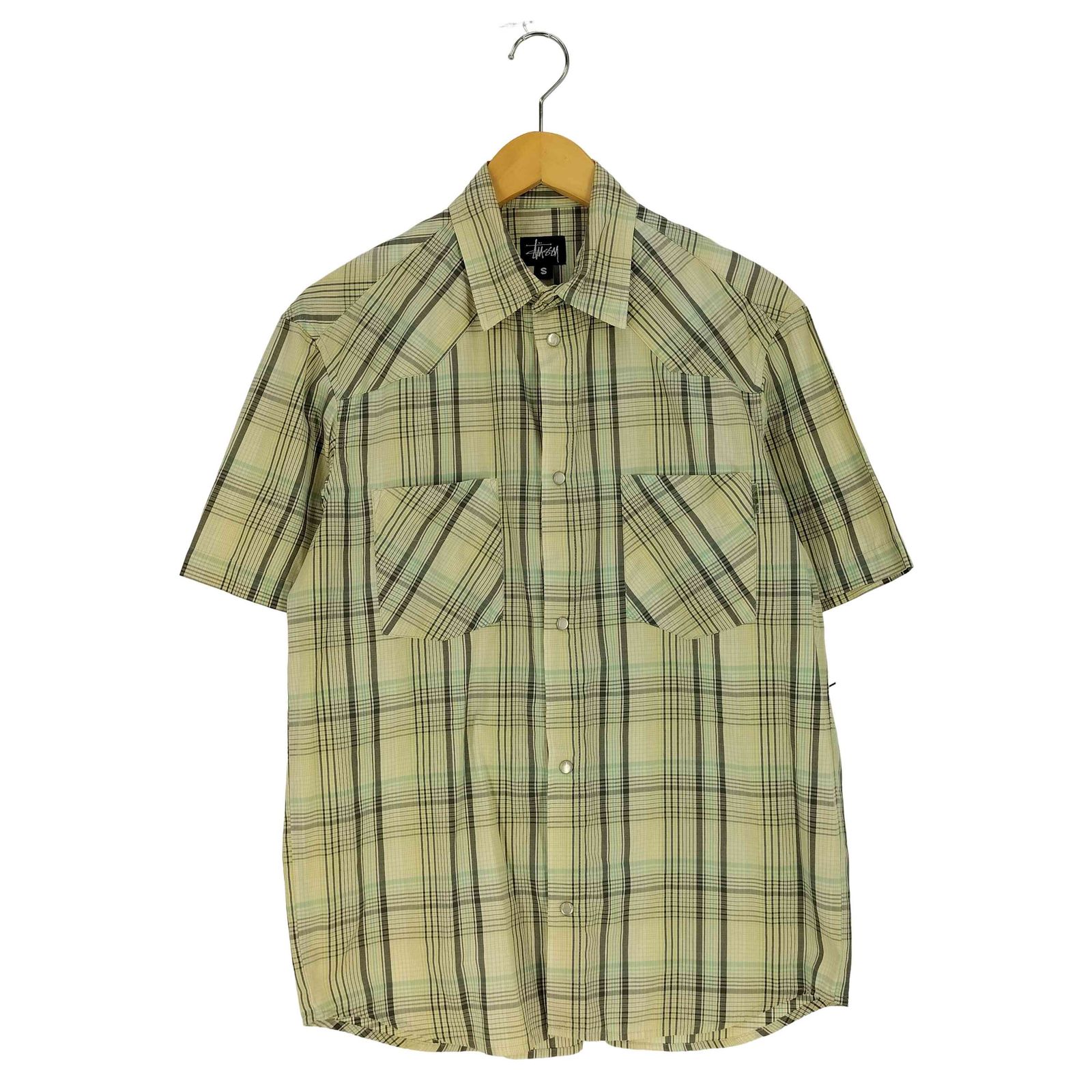 ステューシー Stussy 90s 紺タグ スナップボタン チェックシャツ メンズ import S