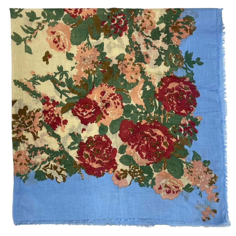 美品♡45R 花柄　大判ストール　スカーフ　風呂敷　フラワー　ビッグ 楽天市場】【中古】美品 45R フォーティーファイブアール 綿麻の