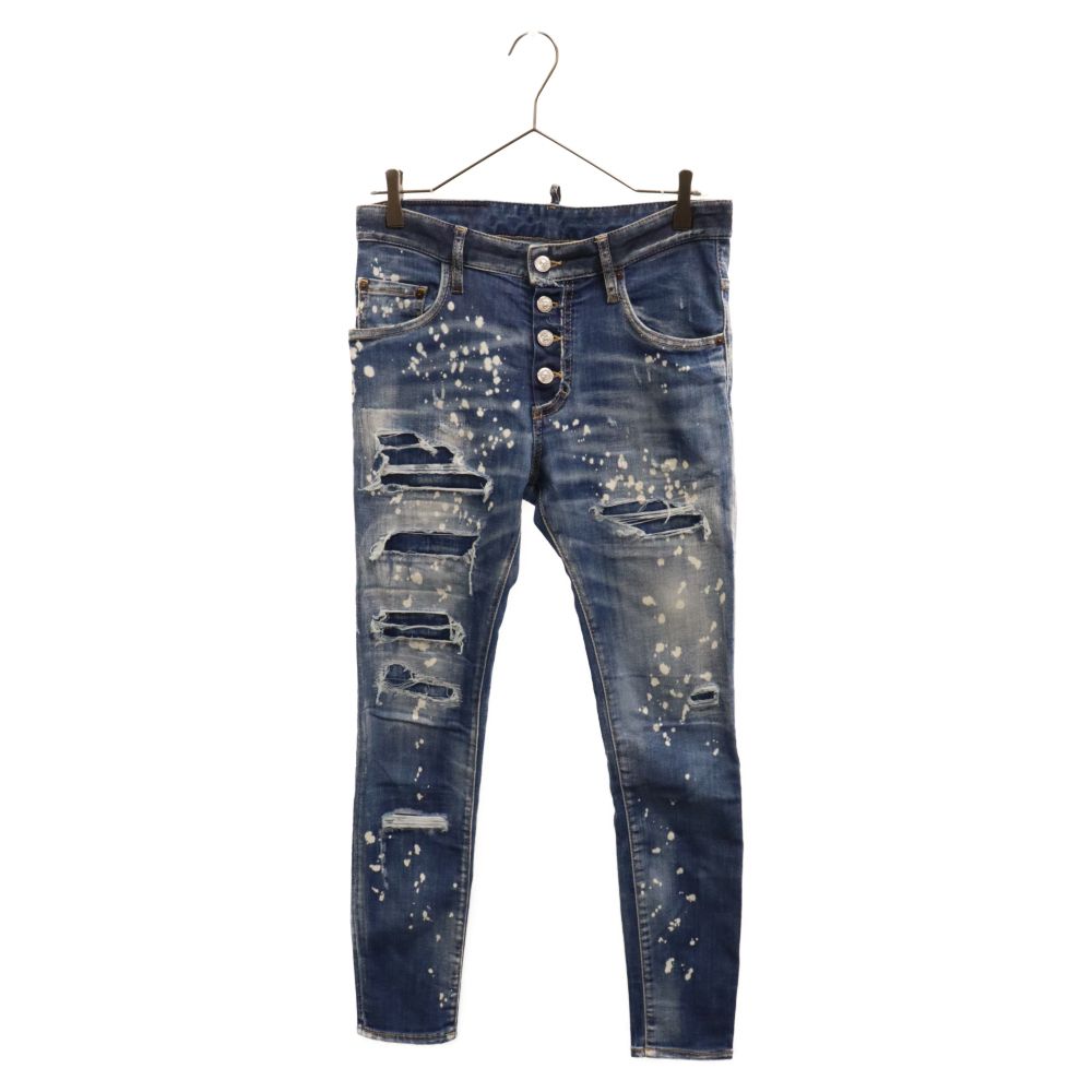 DSQUARED2 (ディースクエアード) 22SS SUPER TWINKY JEANS S71LB1033 スーパーツインキー ジーンズ  ダメージ加工デニムパンツ インディゴ - メルカリ