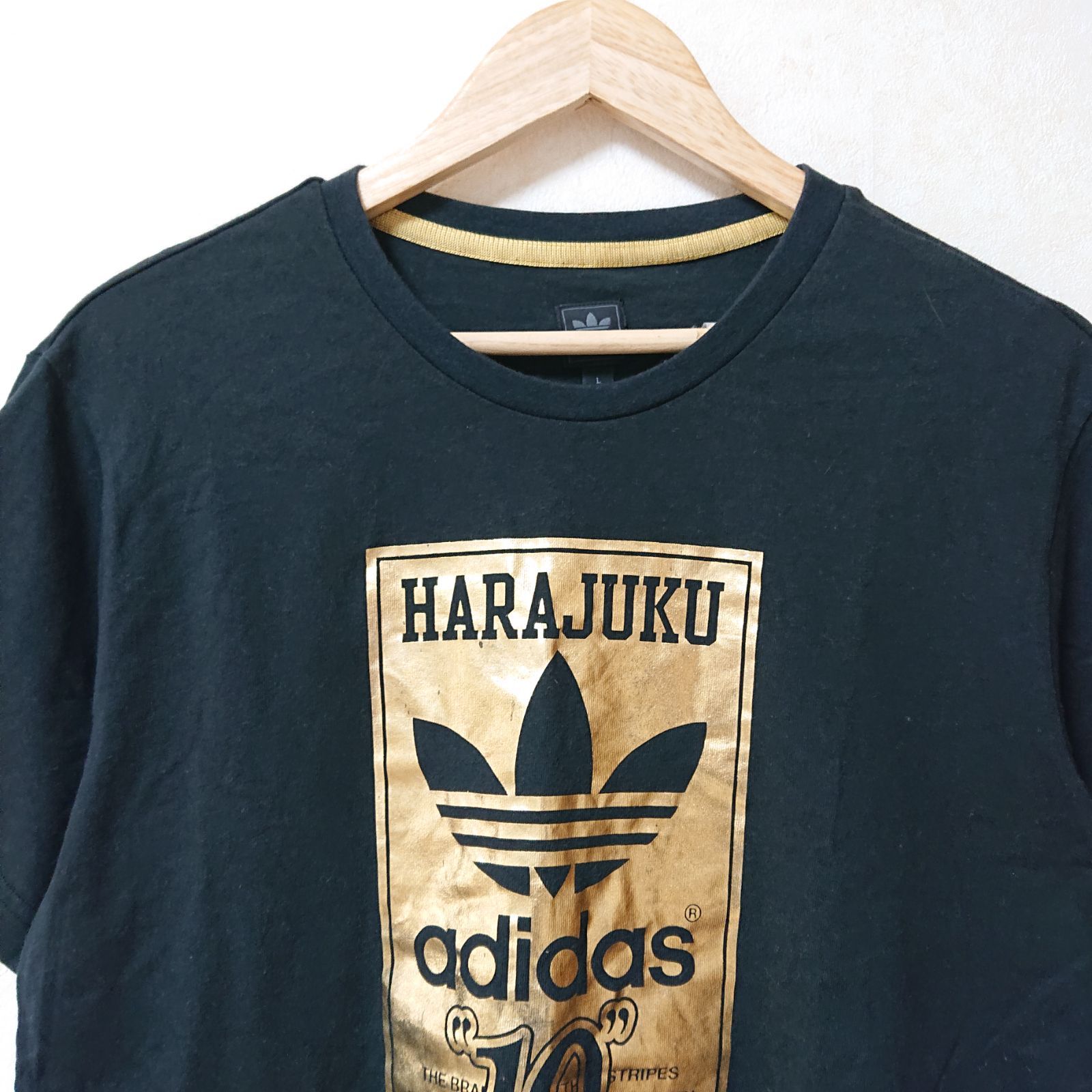 アディダス adidas 半袖Tシャツ カットソー ワンポイントロゴプリント 丸首 クルーネック 綿100% コットン L ヘザーグレー 杢灰色  メンズ - ブランド別