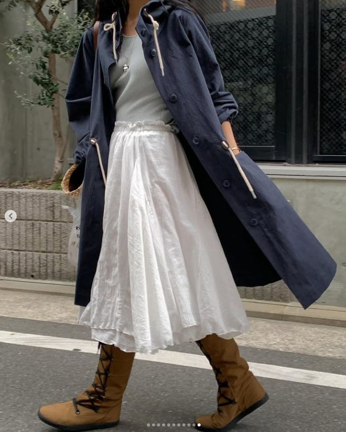 modestmood ファジースカート 白