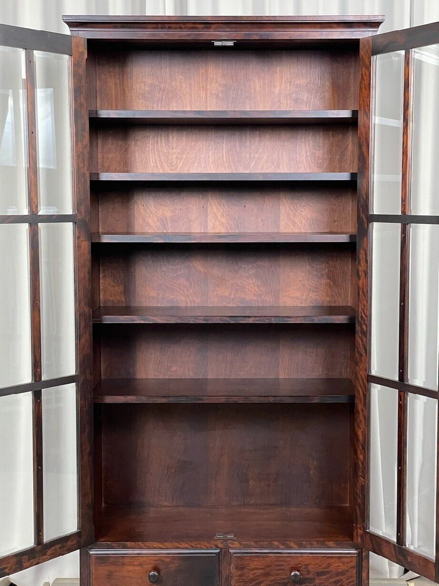 GT49 和光 樺材 民芸家具 書庫 書棚 飾り棚 ガラス キャビネット