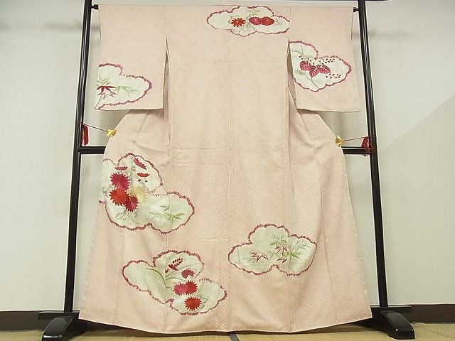 平和屋着物□訪問着 総絞り 刺繍 雲取り花文 着丈161cm 裄丈64.5cm 正絹 逸品 B-zg8821 - メルカリ