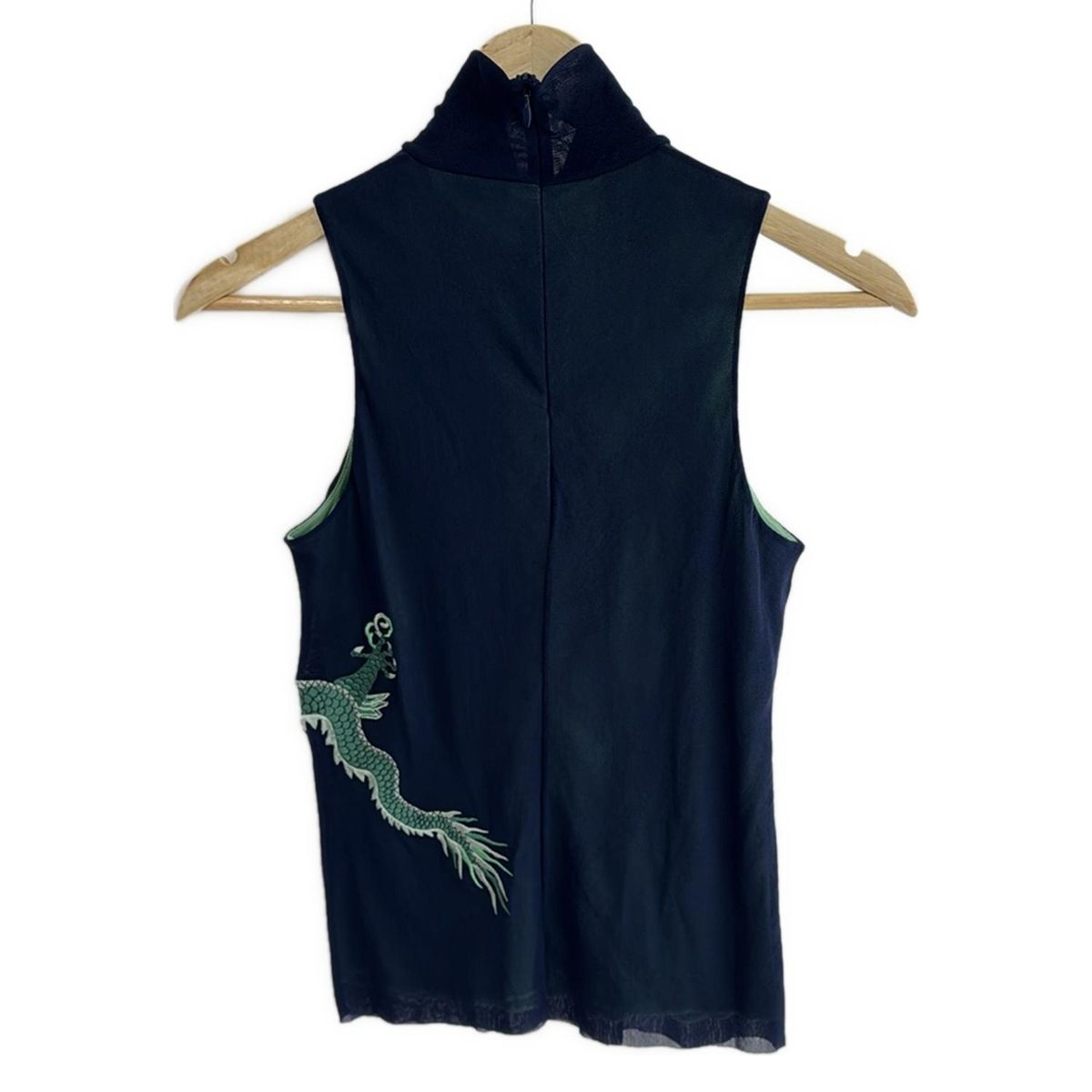 全店送料無料! VIVIENNE TAM ヴィヴィアンタム ノースリーブカットソー サイズ0 XS レディース - ネイビー×グリーン×マルチ ハイネック