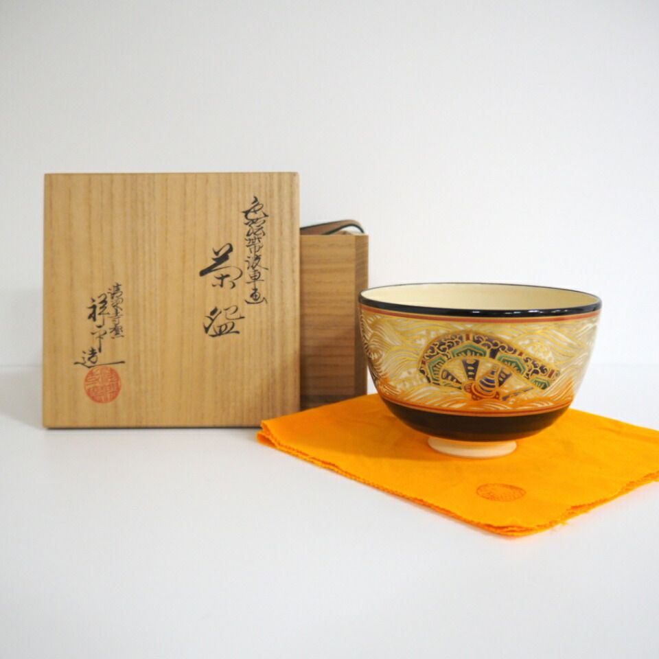 □昔の夢□e17 清閑寺窯 杉田祥平 造 色絵 12か月 数茶碗 共箱