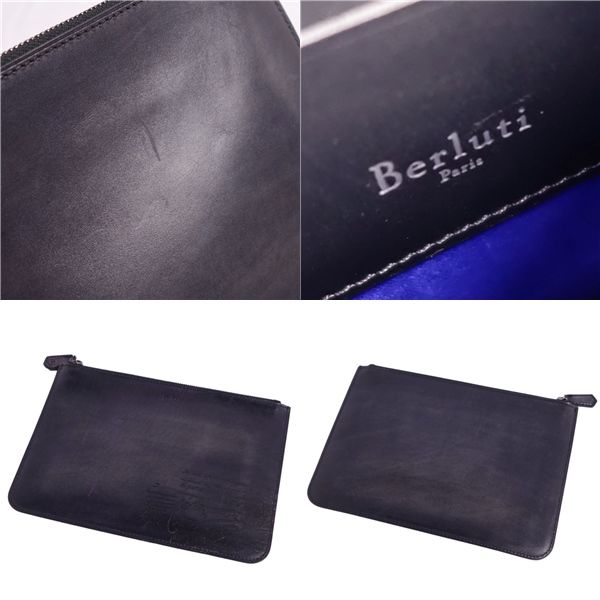 美品 ベルルッティ Berluti バッグ NINO ニノ PM ポーチ クラッ