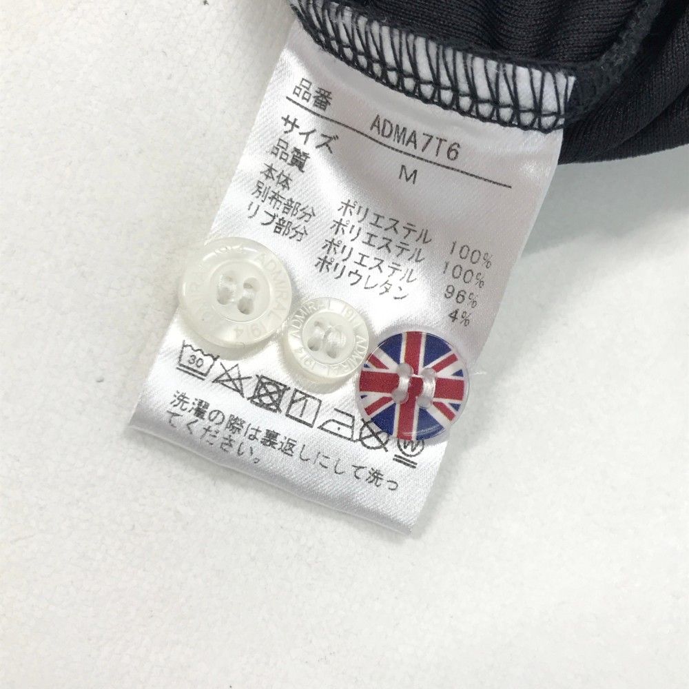 サイズ：M ADMIRAL アドミラル 長袖ポロシャツ ボタンダウン ロゴ総柄