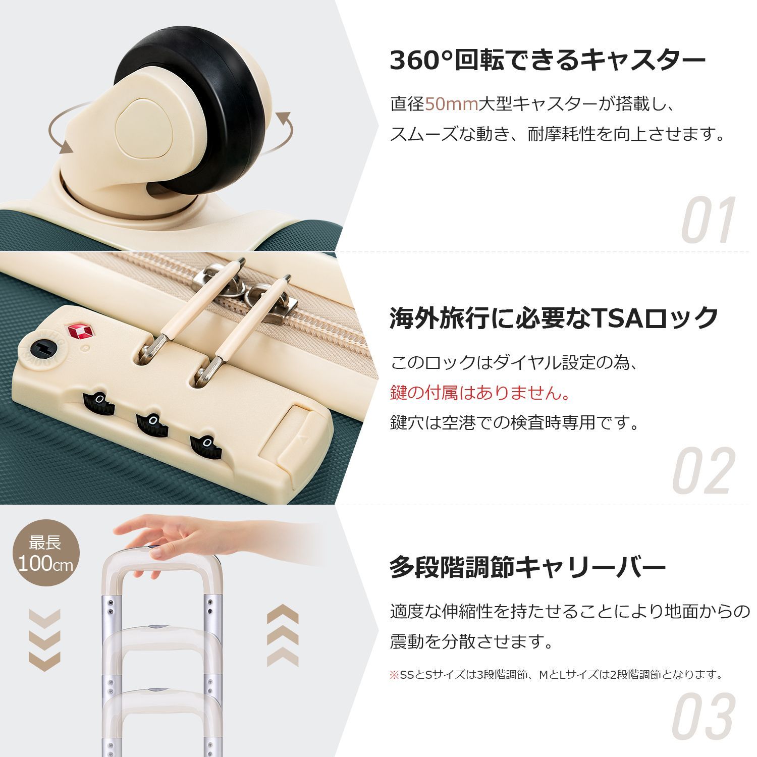 Lサイズ｜スーツケース｜USB充電ポート付き｜カップホルダー付き｜大型｜7-14日対応｜TSAロック｜PP315895EAA