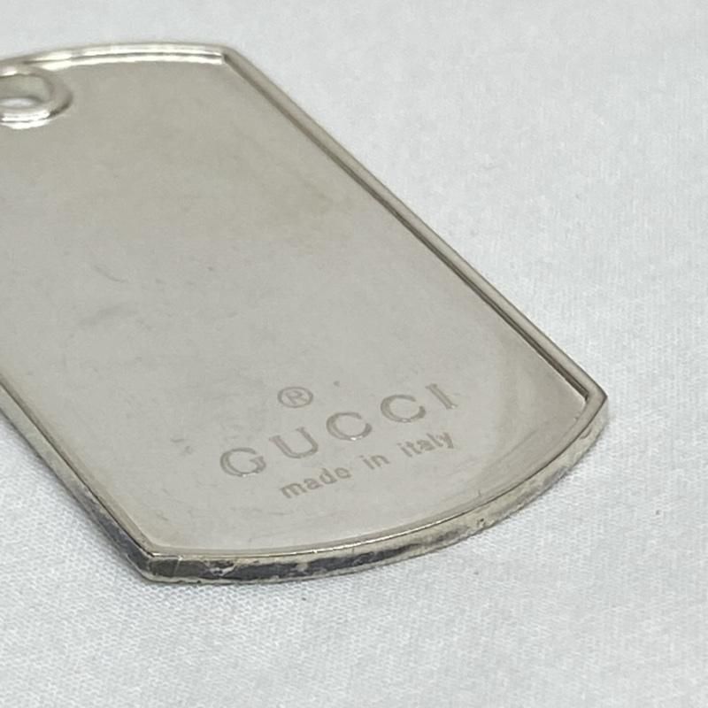 GUCCI グッチ SV925 ドックタグ　ネックレストップ　39973 GUCCI グッチ SV925 ドッグタグ ボールチェーンネックレス Size