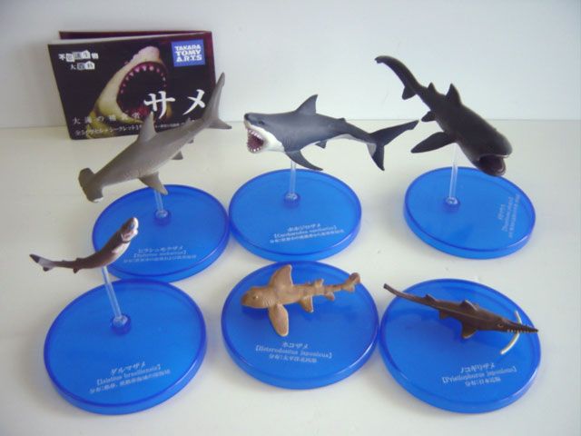 ♯Hsi09LJ地球生命紀行サメ&日本近海の生き物ストラップフル8種