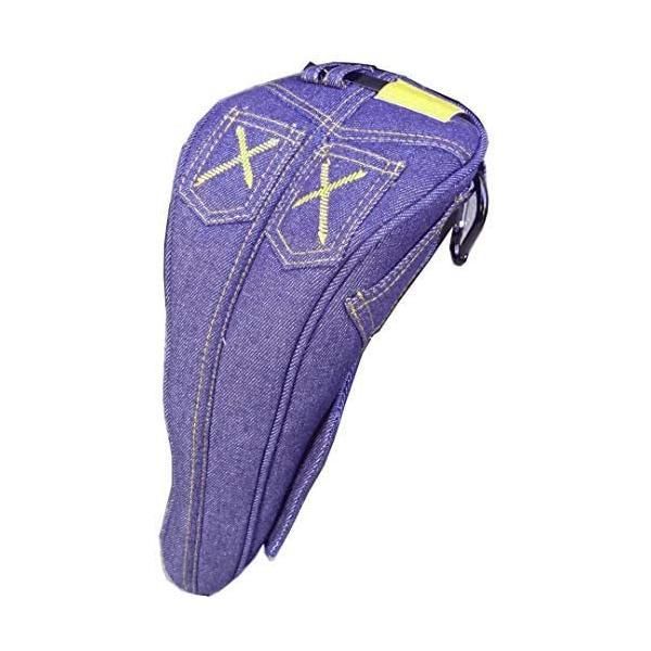 ゴルフヘッドカバー デニム ドライバー用460cc対応 マグネット式 (ネイビー)