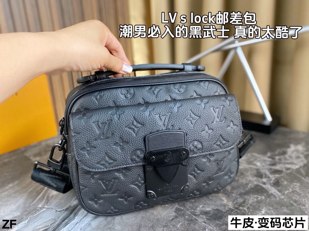 p 1680フルセット包装🎁 LV s lock全皮エンボス郵便配達バッグ