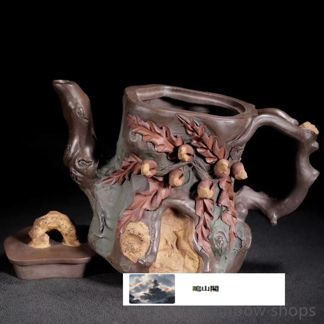 中国古美術・原鉱底槽清泥龍騰盛世紋急須・紫砂壺・底款:朱可心紋・朱