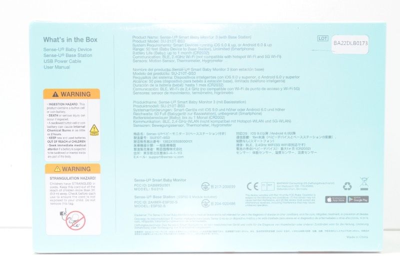 送料無料 センスユー Sense-U スマートベビーモニター3 SU-210T-BS3 ベースステーション付き ベビー用体動 温度 湿度センサー