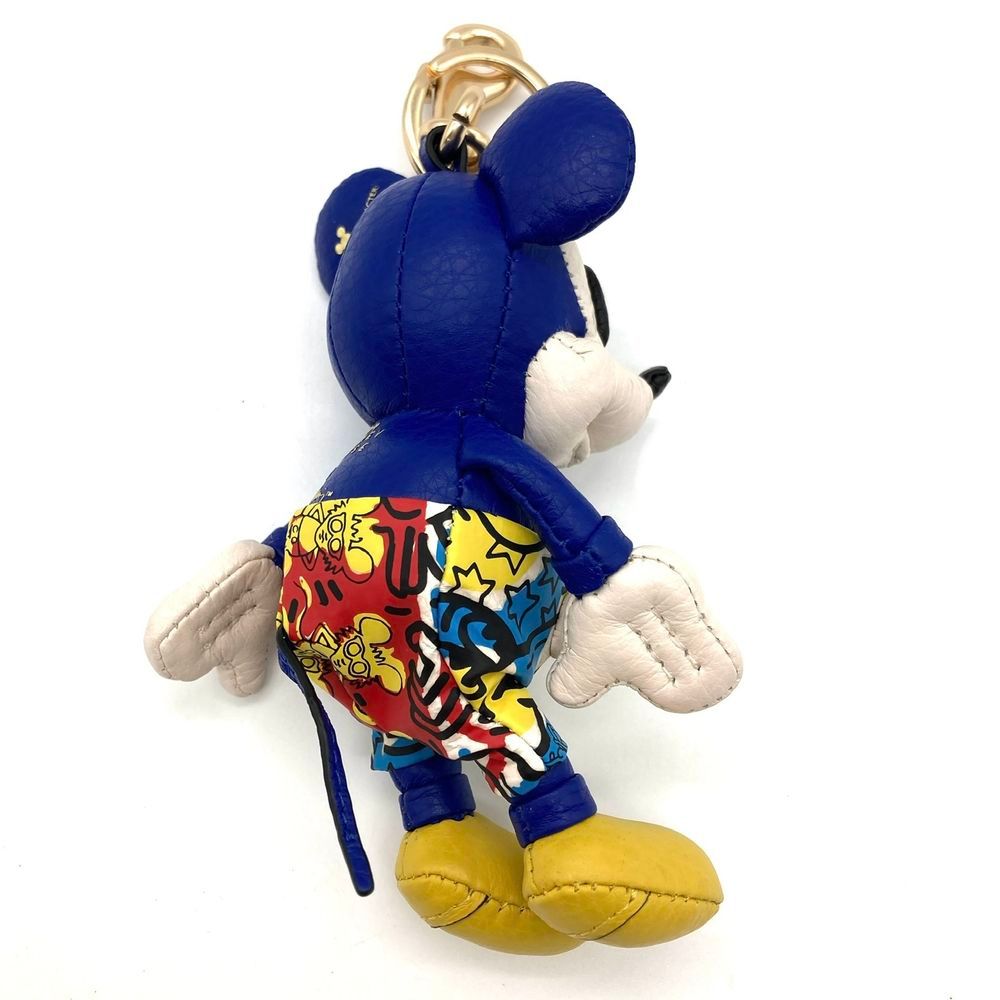 コーチ COACH ディズニー キース ヘリング ミッキーマウス バッグ チャーム C7117 ブルー キーホルダー