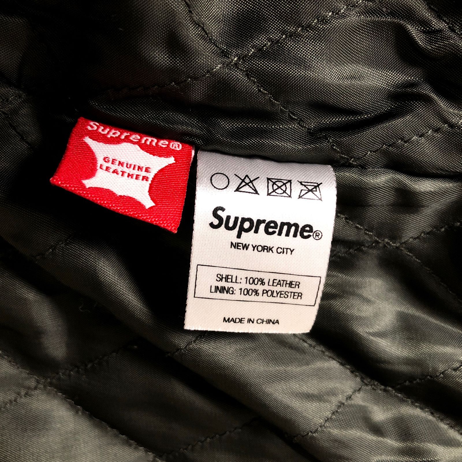 Supreme 2way レザー ダウン ジャケット ブルゾン 本革 シュプリーム 