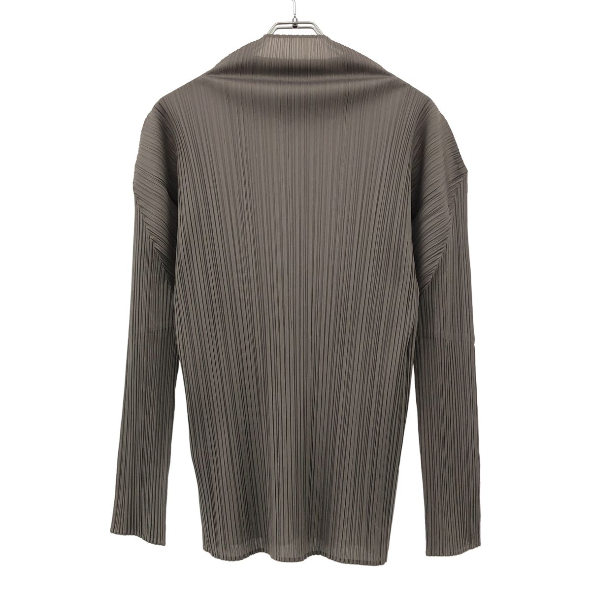 ISSEY MIYAKE プリーツフレンチスリーブ、ハイネック ライトグレー ISSEY MIYAKE イッセイミヤケ 2000AW ハイネックプリーツ