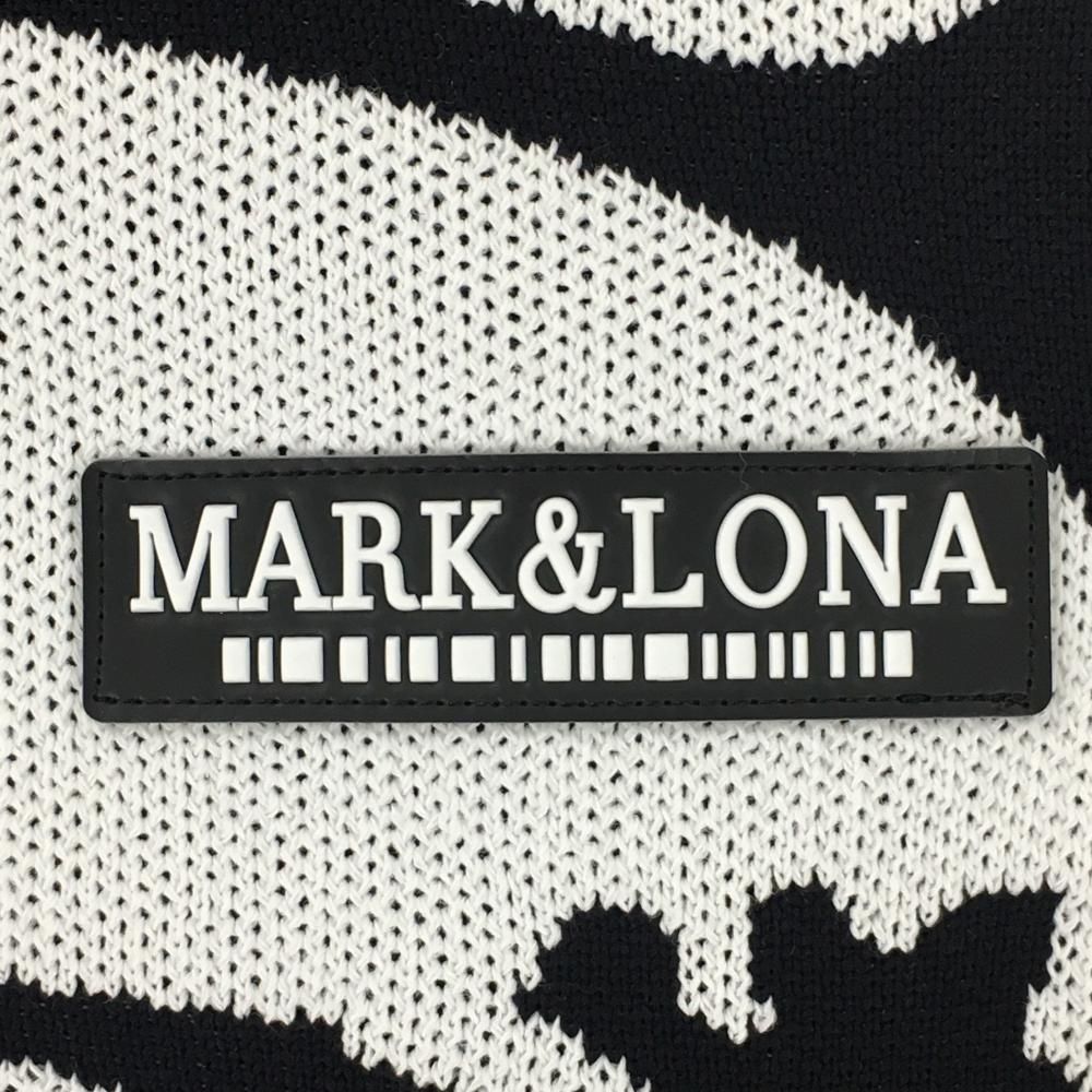 超美品】マークアンドロナ セーター 白×黒 総柄 ニット 袖ポケット付  