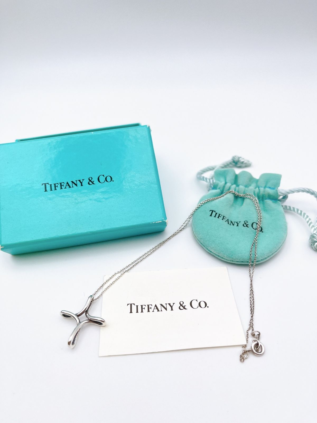 Tiffany＆Co/ティファニー infinity cross/インフィニティクロス Elsa Peretti/エルサ・ペレッティ ネックレス・ペンダント シルバー925/silver925 ジュエリー ワンポイント アクセサリー SH406
