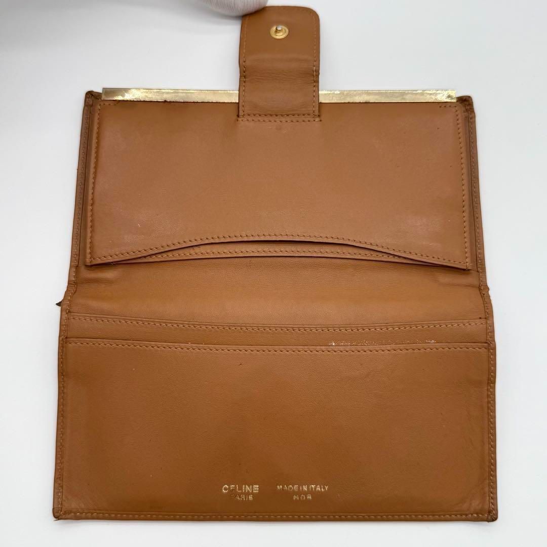 良品】CELINE マカダム柄 トリオンフ がま口 長財布