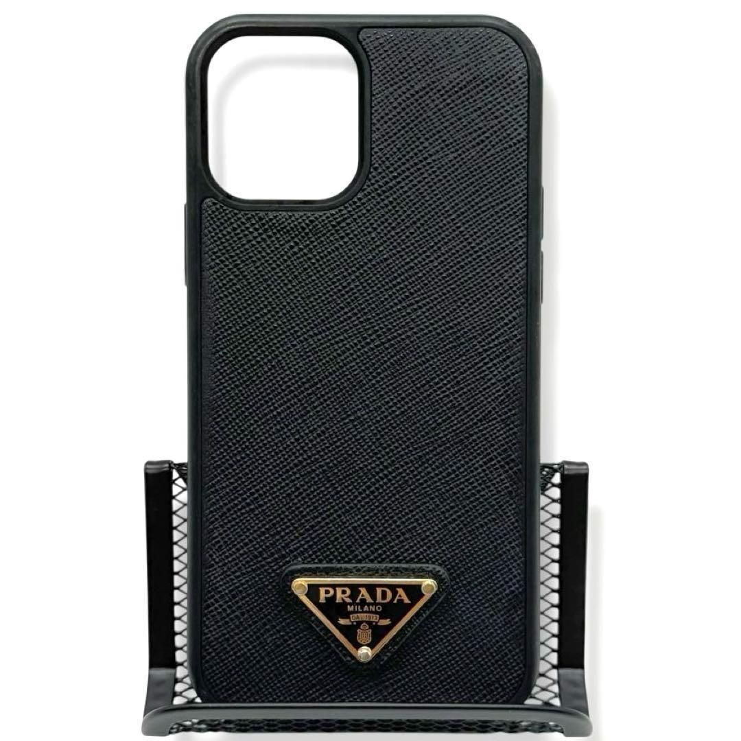 プラダ iphone13ケース サフィアーノレザー 三角ロゴ 黒 cz2