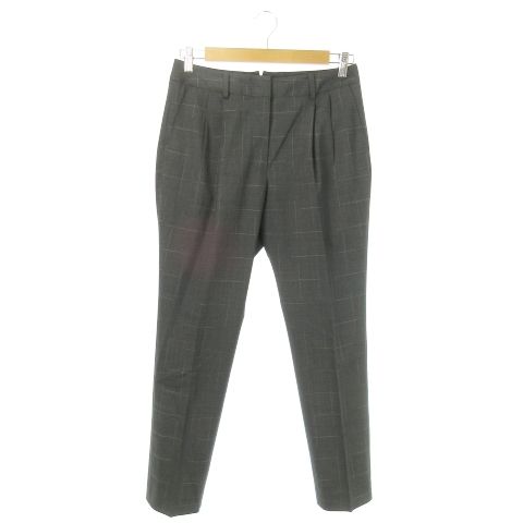 インコテックス INCOTEX パンツ スラックス テーパード アンクル ストレッチ タック チェック 40 L グレー MQ GY35