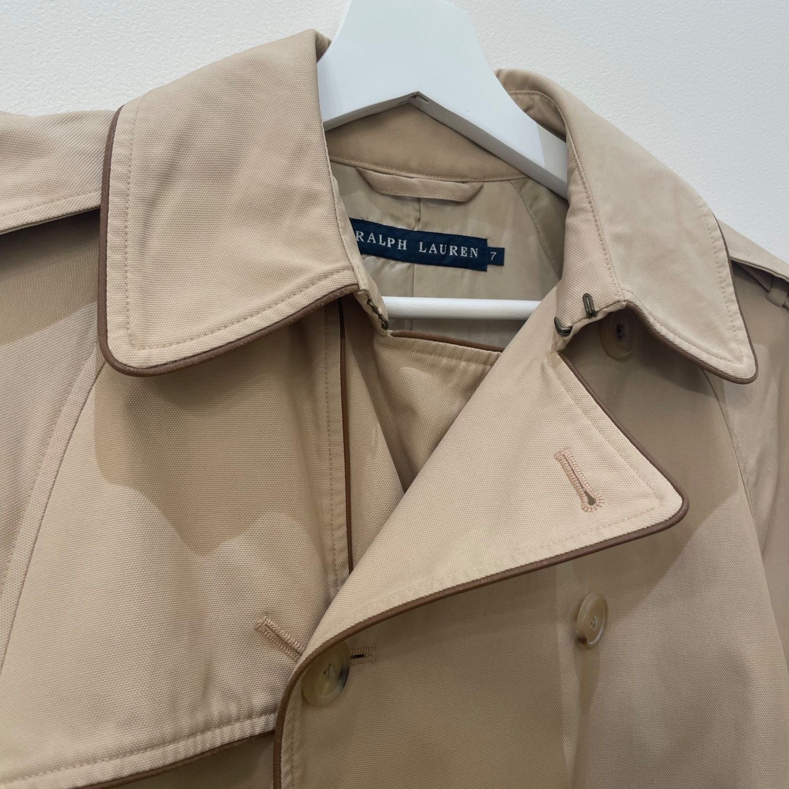 RALPH LAUREN ラルフローレン レザーパイピングトレンチコート 7