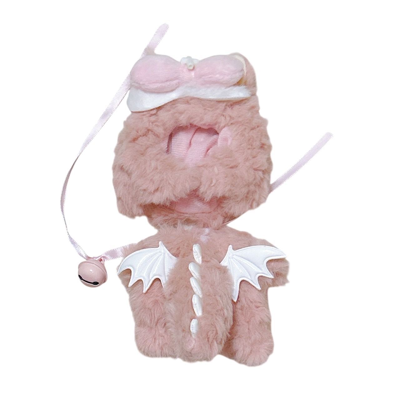 ラブブ服 洋服 着せ替え かわいい 白の羽根つき ピンクの