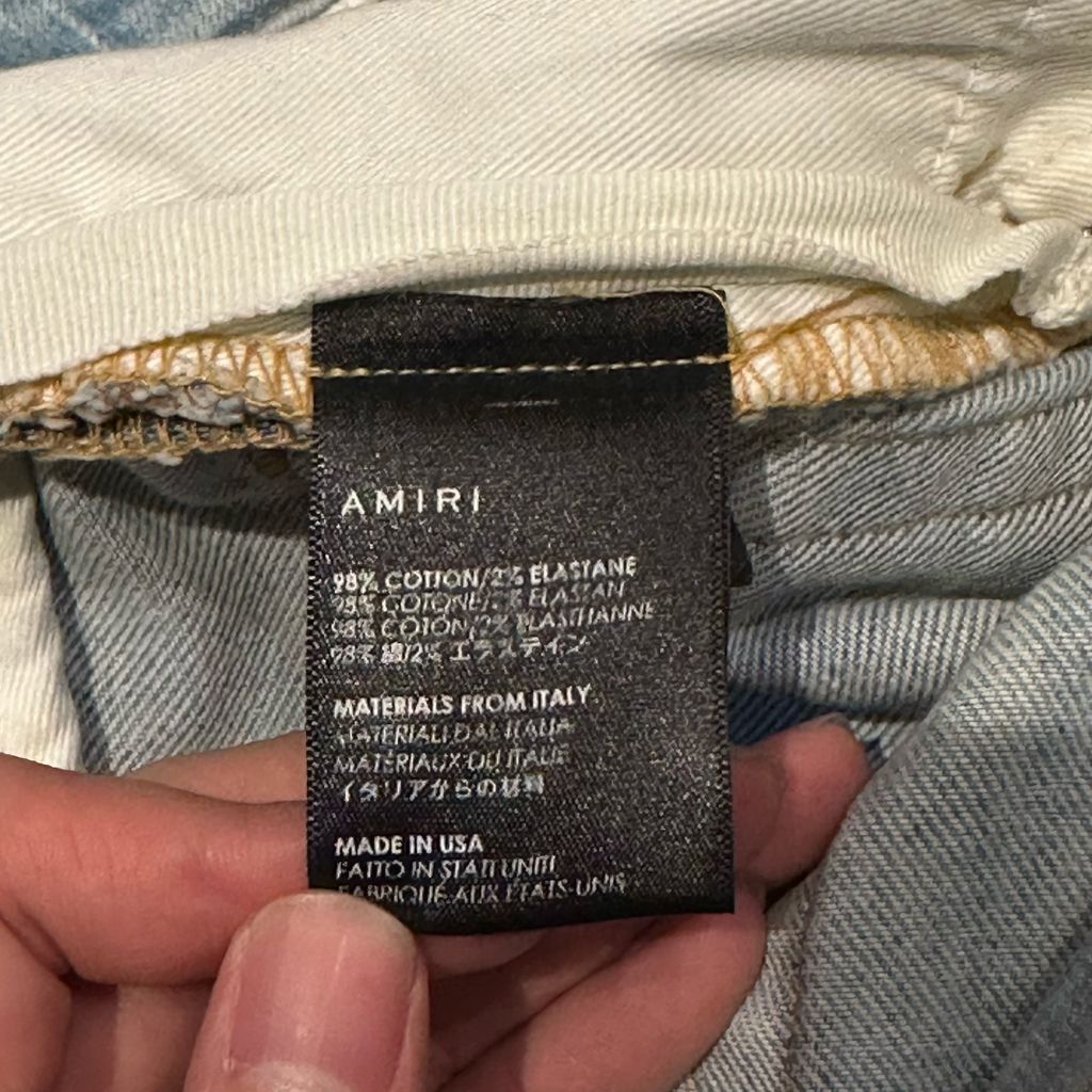 AMIRI アミリ Damage Denim Pants スキニーデニム ライトブルー size