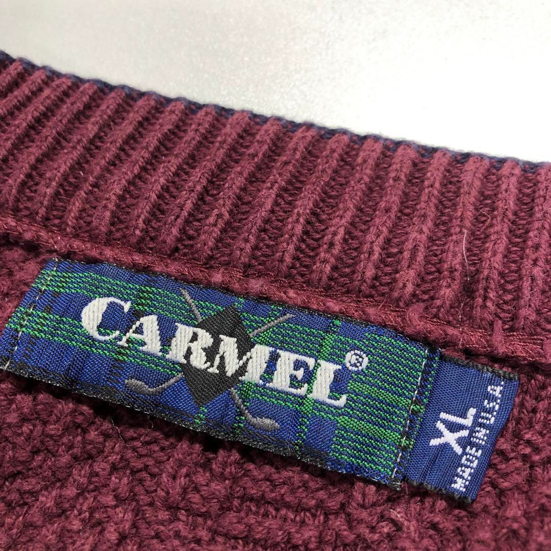 90's USA製 ヴィンテージ ニットセーター ゴルフ ボルドー メンズXL