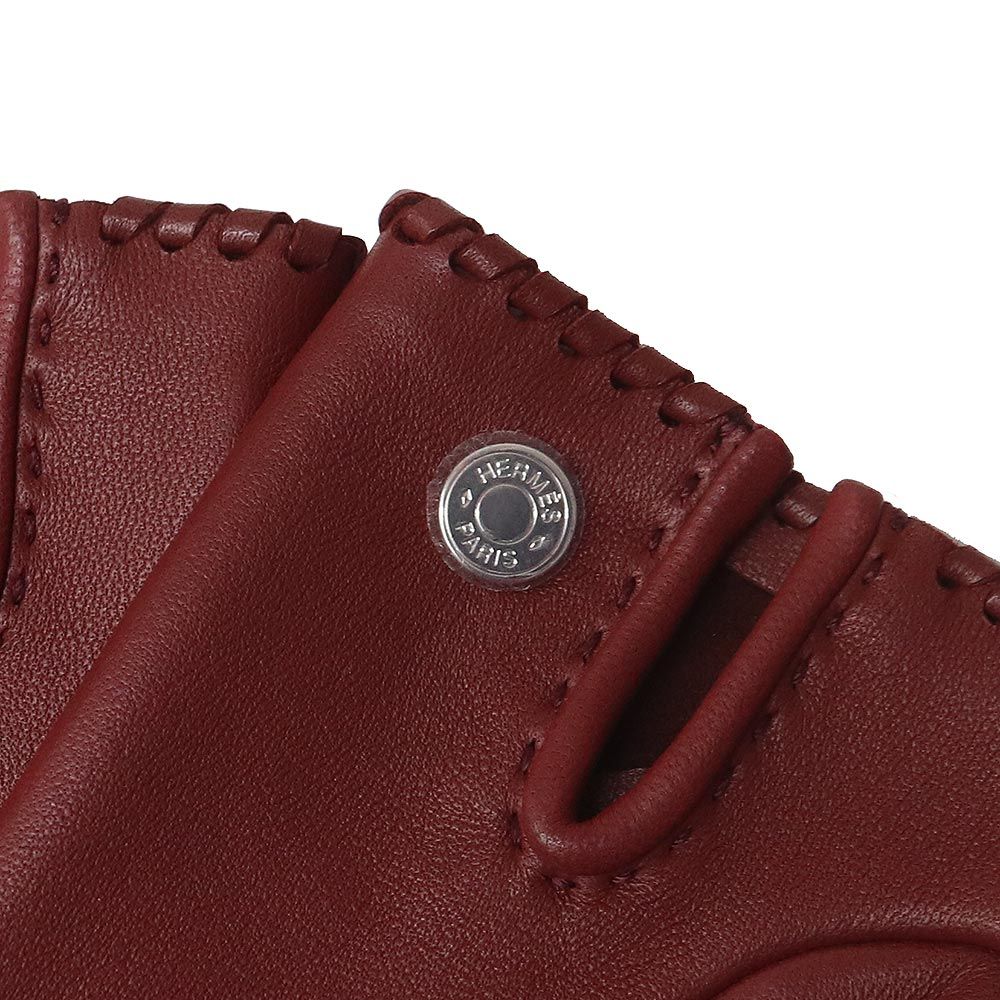 【ハードだけどハート♪】HERMES グローブ 手袋 ブラウン エルメス ハート グローブ 手袋 ＃7 セリエボタン アニョー