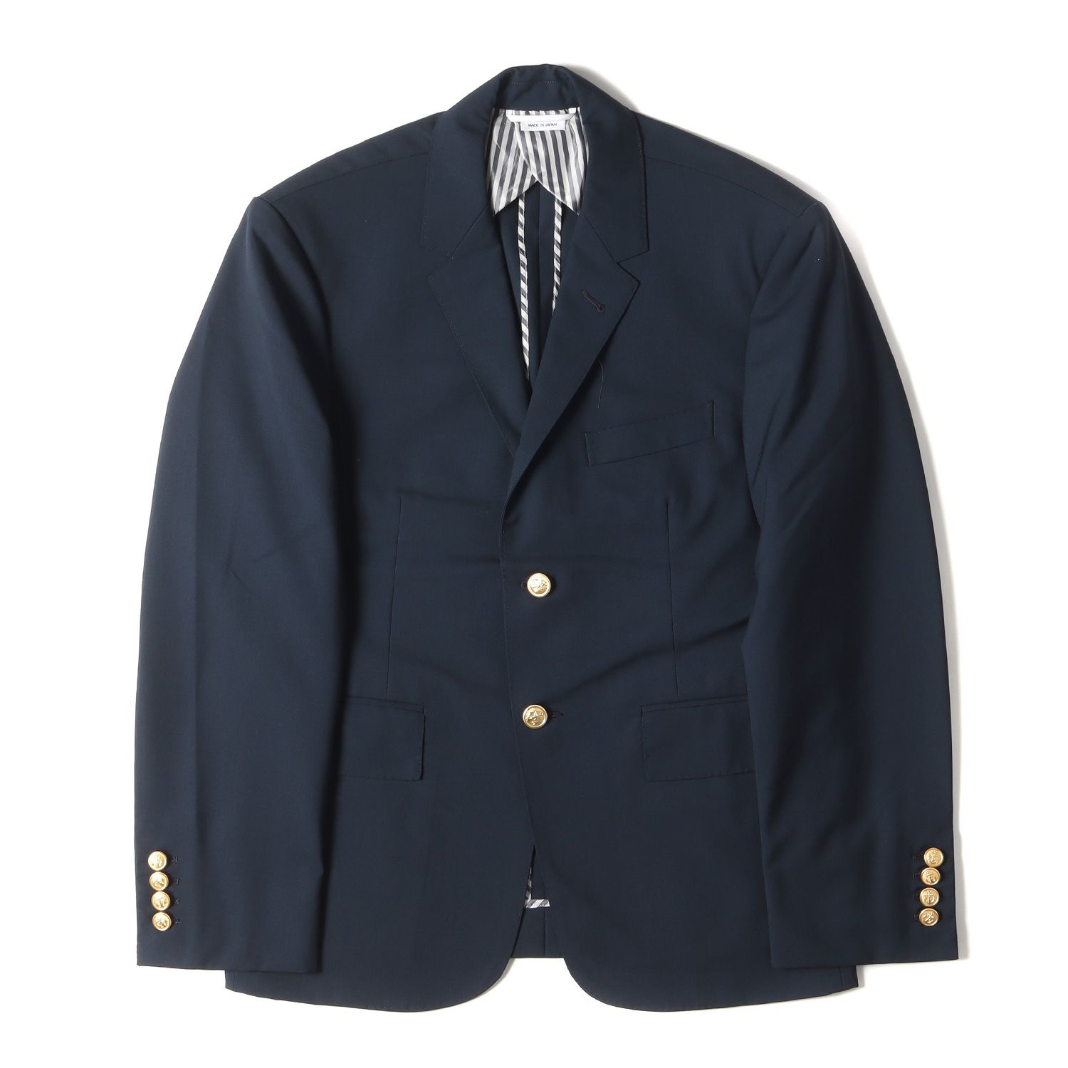 THOM BROWNE トムブラウン ジャケット 金ボタン 段返り 3B ウール 