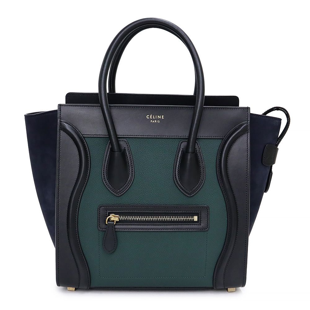 セリーヌ ラゲージ マイクロ ショッパー ハンドバッグ ドラムドカーフ  