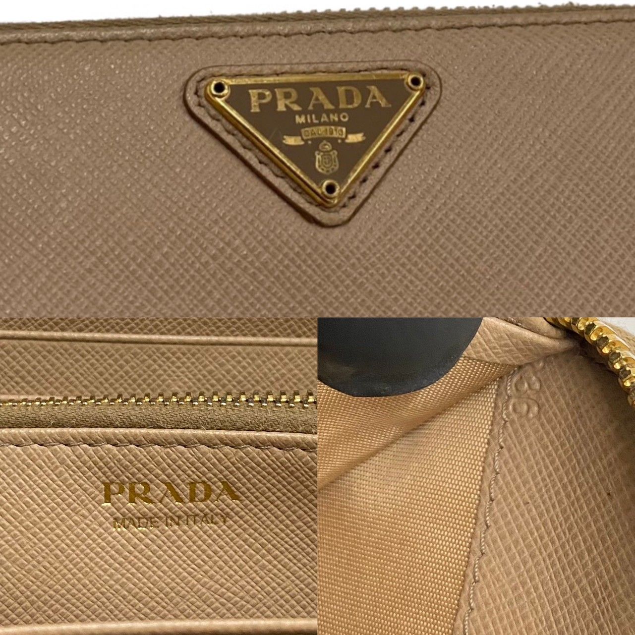極 美品 保存箱付 PRADA プラダ 三角ロゴ 金具 サフィアーノ 極 美品 保存箱付 PRADA プラダ 三角ロゴ 金具 サフィアーノ