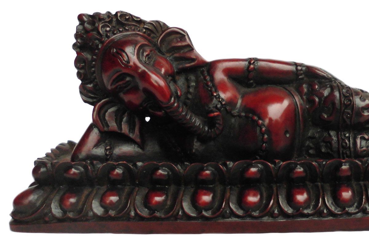 アジアン雑貨 ネパール仏像 涅槃ガネーシャ像(スリーピング