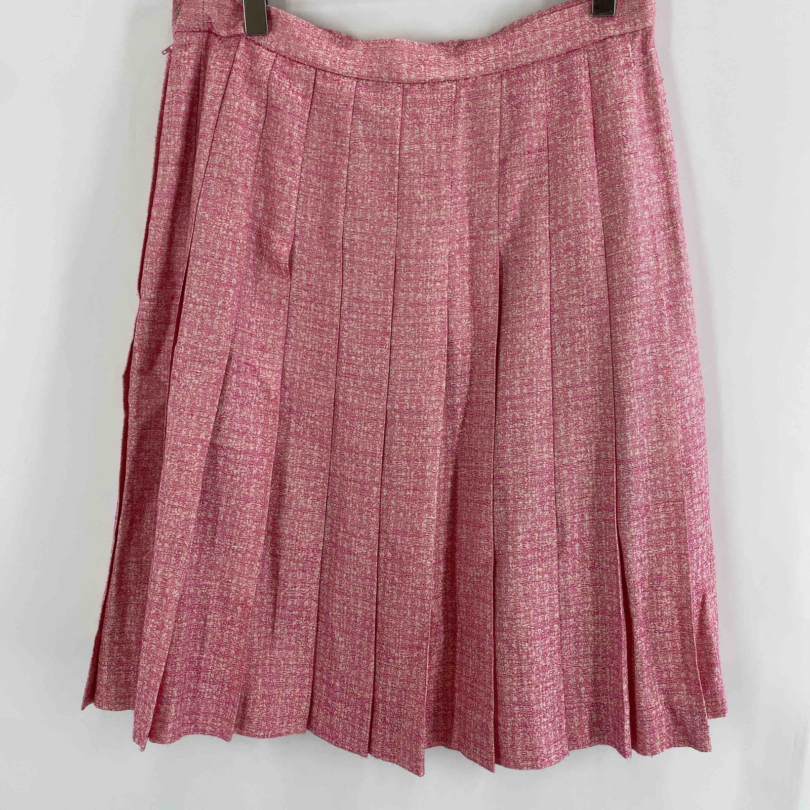 クリスチャンディオール　ノーカラージャケット　ピンク　シルク100% キーネック クリスチャンディオール ノーカラージャケット ピンク シルク100