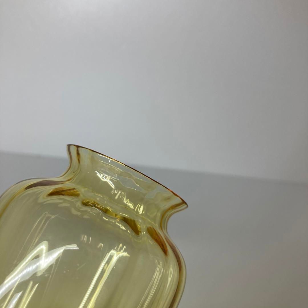 ☆洋3 バカラ　アレーユ　イエロー　フラワーベース　高さ11㎝東な6-0904① ☆洋3 バカラ アレーユ イエロー フラワーベース 高さ11㎝東な6-0904①