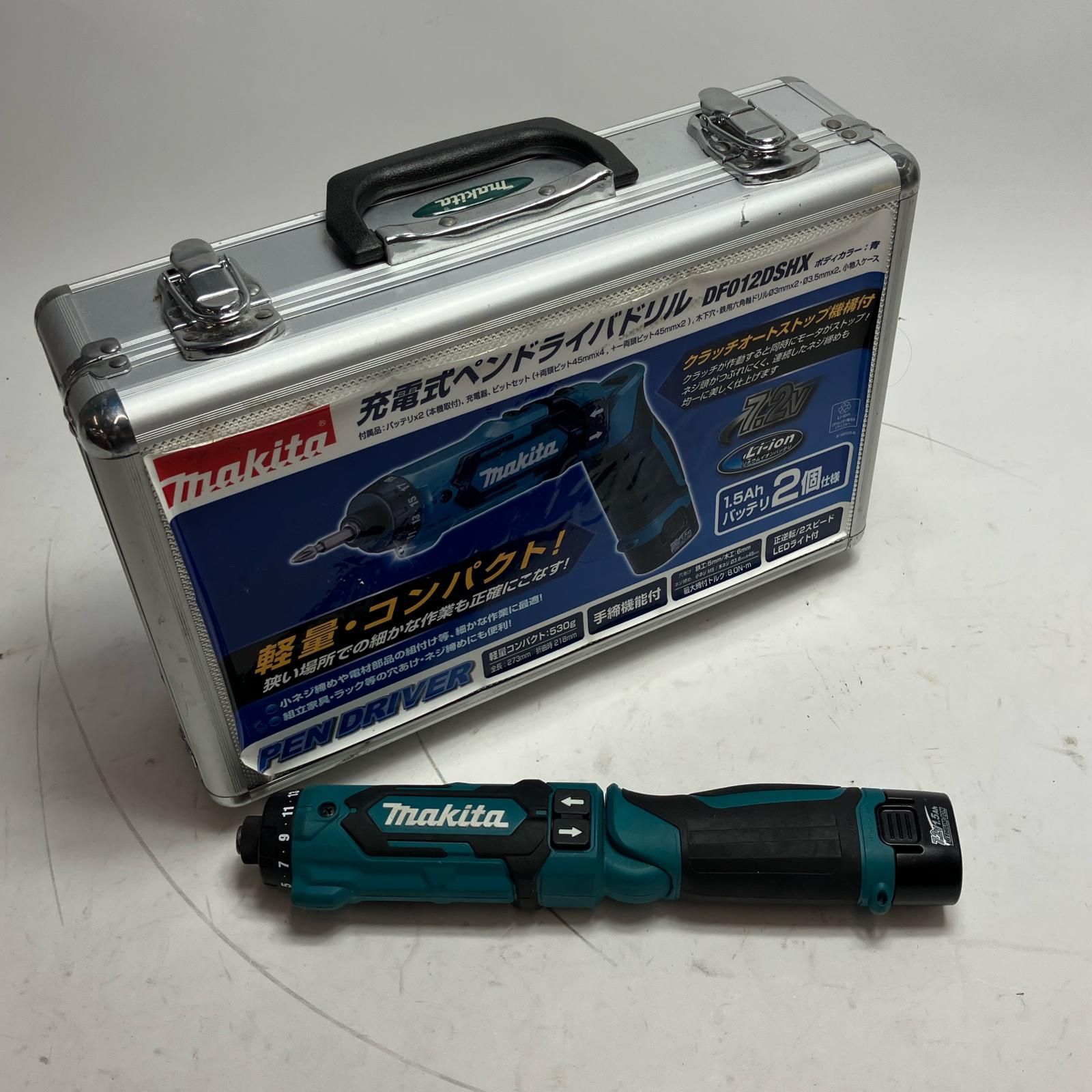 MAKITA マキタ 工具 ペンドライバドリル DF012DSHX 充電器 充電池2個 ケース付 7.2v
