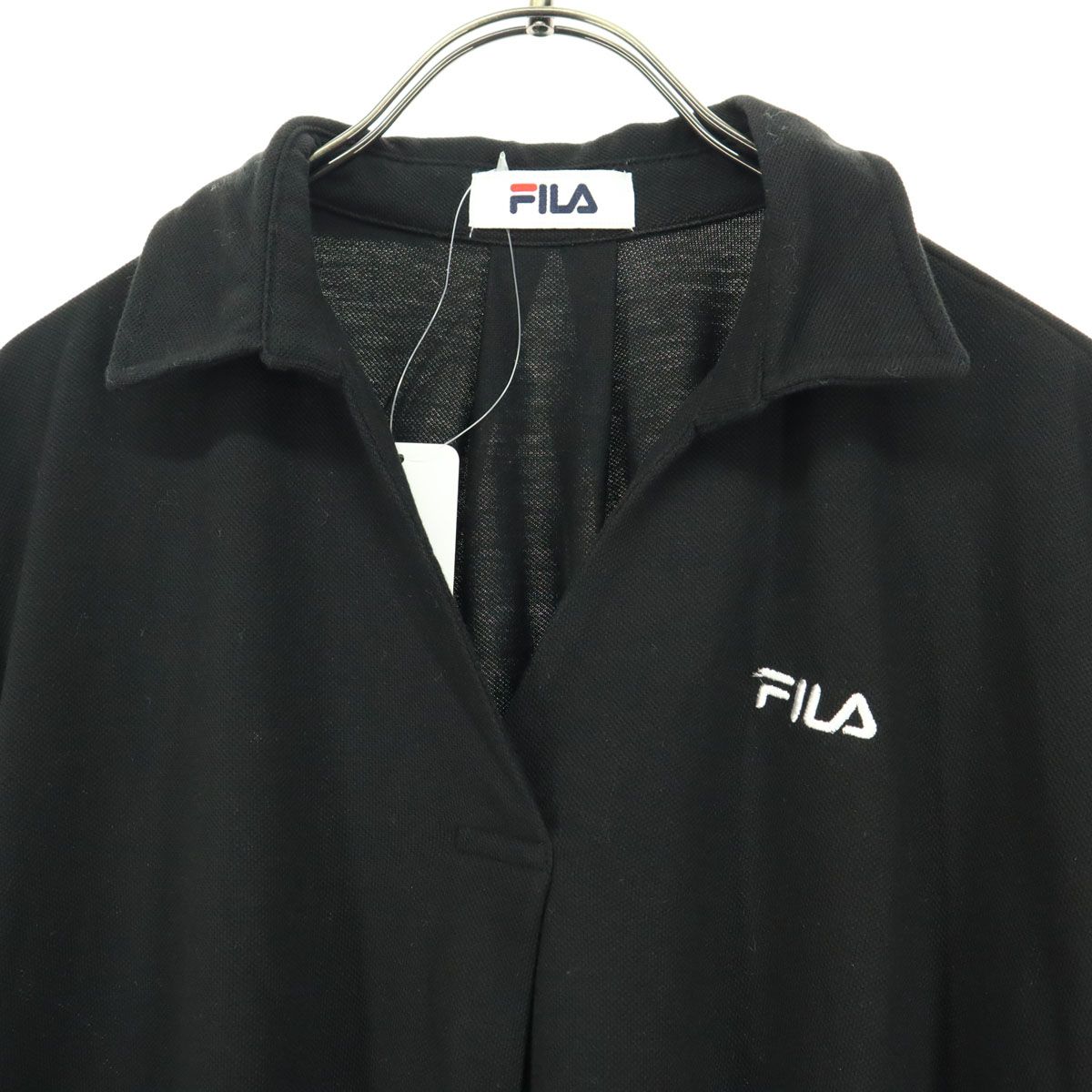FILA ◆ タグ付き新品未着用 ワンピース M 未使用 FILA フィラ ワンポイント 半袖 ポロ ロングワンピース M